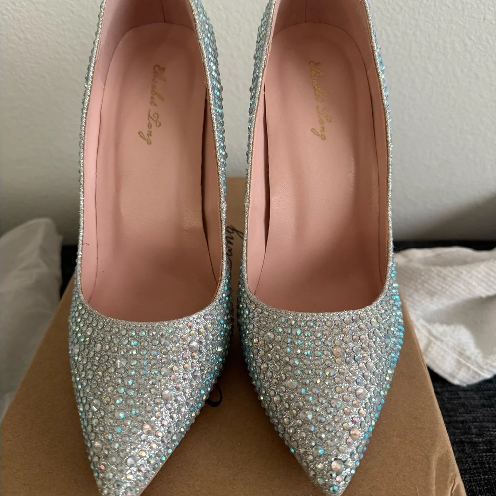Sparkling Silver Rhinestone Heels - Picture 7 of 11